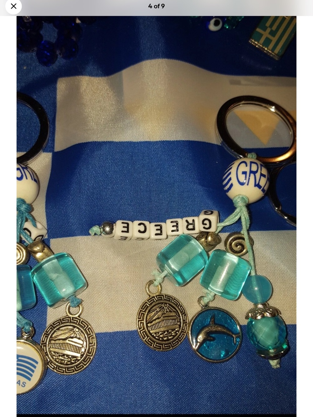 GREEK KEY CHAIN WITH DOLPHINE New from Greece vintage Y2K